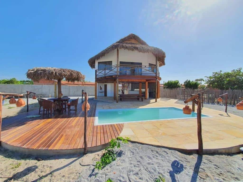 Vista da piscina da Casa de Sal de onde ficar em Barra Grande no Piauí.