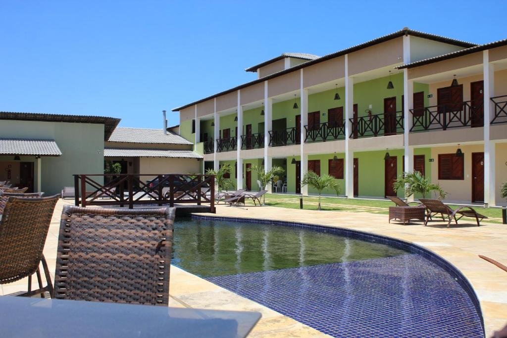 Vista da Pousada Bellissima Italia com piscina em Luís Correia.